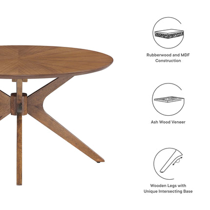 Modway EEI-6557 Crossroads Round Wood Coffee Table Modway