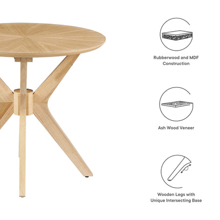 Modway EEI-6558 Crossroads 24" Round Wood Side Table Modway