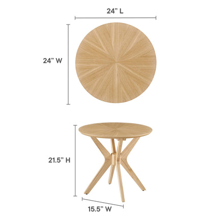 Modway EEI-6558 Crossroads 24" Round Wood Side Table Modway