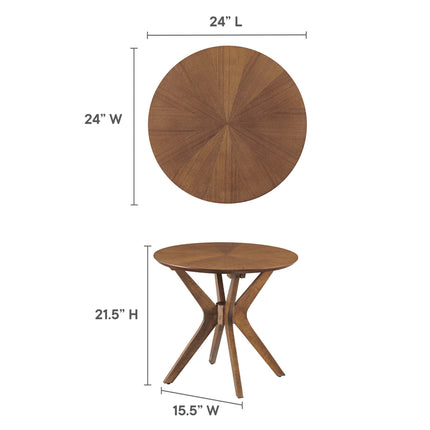 Modway EEI-6558 Crossroads 24" Round Wood Side Table Modway