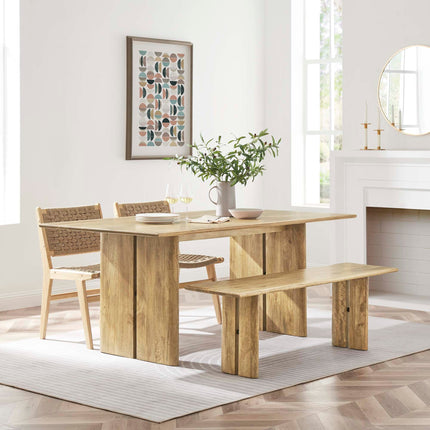 Modway EEI-6559 Amistad 72" Wood Dining Table and Bench Set Modway