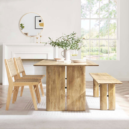 Modway EEI-6559 Amistad 72" Wood Dining Table and Bench Set Modway