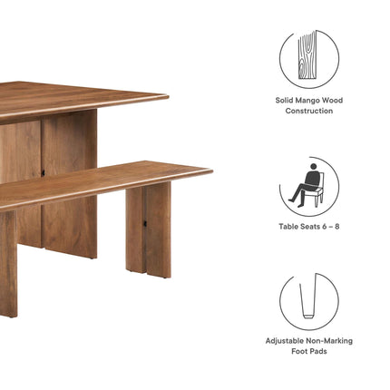 Modway EEI-6559 Amistad 72" Wood Dining Table and Bench Set Modway