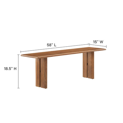 Modway EEI-6559 Amistad 72" Wood Dining Table and Bench Set Modway