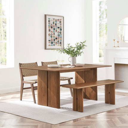 Modway EEI-6559 Amistad 72" Wood Dining Table and Bench Set Modway