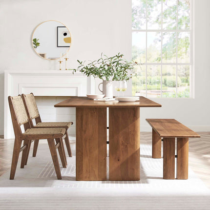 Modway EEI-6559 Amistad 72" Wood Dining Table and Bench Set Modway