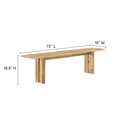 Modway EEI-6560 Amistad 86" Wood Dining Table and Bench Set Modway