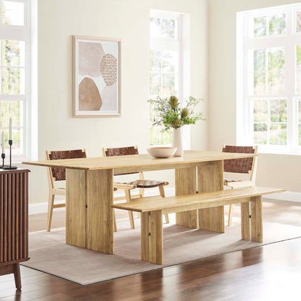 Modway EEI-6560 Amistad 86" Wood Dining Table and Bench Set Modway