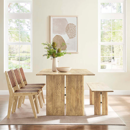Modway EEI-6560 Amistad 86" Wood Dining Table and Bench Set Modway