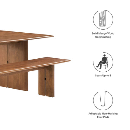 Modway EEI-6560 Amistad 86" Wood Dining Table and Bench Set Modway