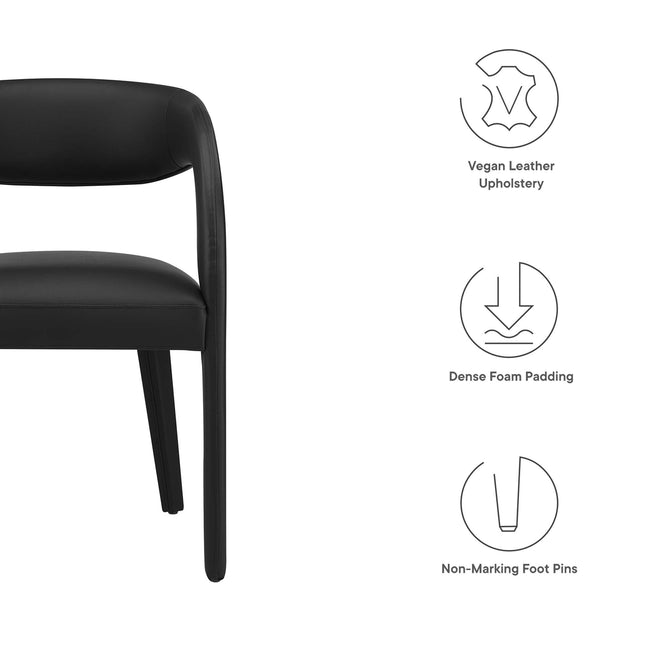 Modway EEI-6561 Pinnacle Vegan Leather Dining Chair Set of 2 Modway