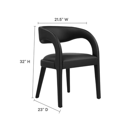 Modway EEI-6561 Pinnacle Vegan Leather Dining Chair Set of 2 Modway