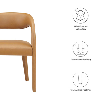 Modway EEI-6561 Pinnacle Vegan Leather Dining Chair Set of 2 Modway