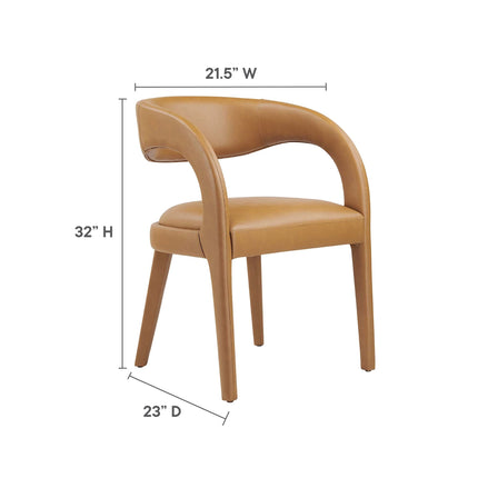 Modway EEI-6561 Pinnacle Vegan Leather Dining Chair Set of 2 Modway