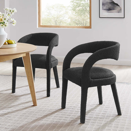 Modway EEI-6562 Pinnacle Boucle Upholstered Dining Chair Set of 2 Modway