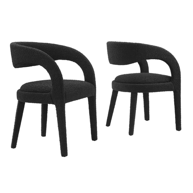 Modway EEI-6562 Pinnacle Boucle Upholstered Dining Chair Set of 2 Modway