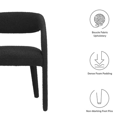 Modway EEI-6562 Pinnacle Boucle Upholstered Dining Chair Set of 2 Modway