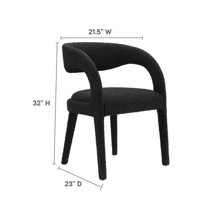 Modway EEI-6562 Pinnacle Boucle Upholstered Dining Chair Set of 2 Modway