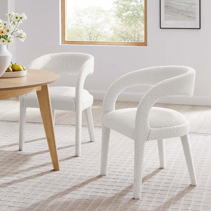 Modway EEI-6562 Pinnacle Boucle Upholstered Dining Chair Set of 2 Modway