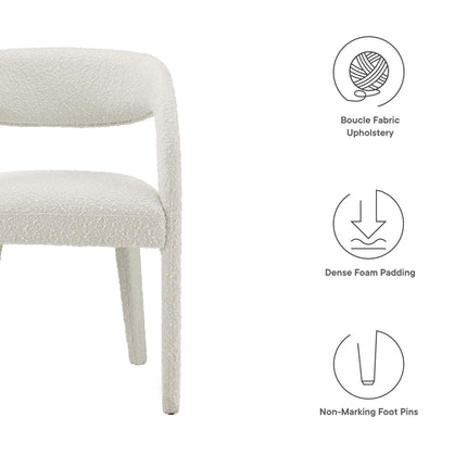 Modway EEI-6562 Pinnacle Boucle Upholstered Dining Chair Set of 2 Modway
