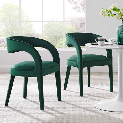 Modway EEI-6563 Pinnacle Performance Velvet Dining Chair Set of 2 Modway