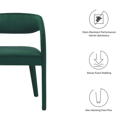 Modway EEI-6563 Pinnacle Performance Velvet Dining Chair Set of 2 Modway