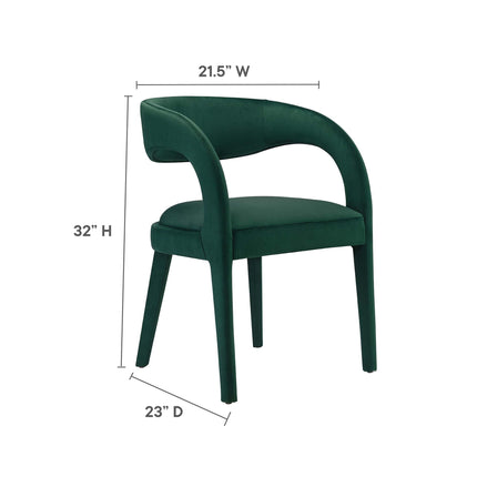 Modway EEI-6563 Pinnacle Performance Velvet Dining Chair Set of 2 Modway