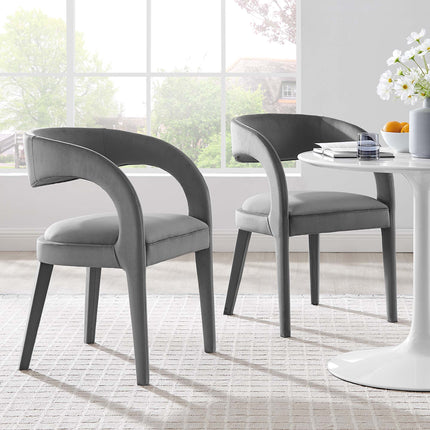 Modway EEI-6563 Pinnacle Performance Velvet Dining Chair Set of 2 Modway