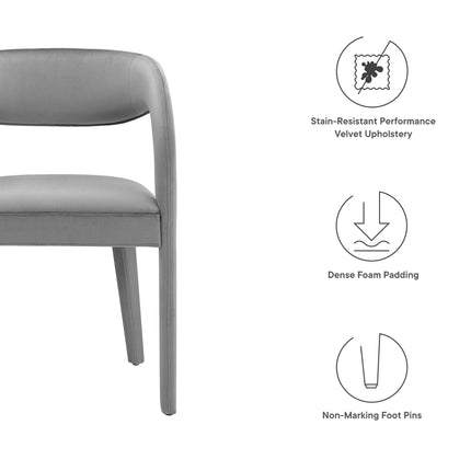 Modway EEI-6563 Pinnacle Performance Velvet Dining Chair Set of 2 Modway