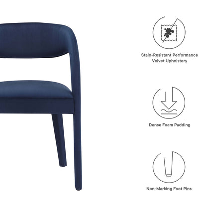 Modway EEI-6563 Pinnacle Performance Velvet Dining Chair Set of 2 Modway