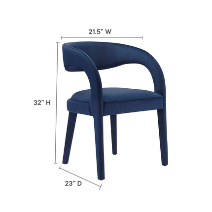 Modway EEI-6563 Pinnacle Performance Velvet Dining Chair Set of 2 Modway