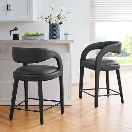 Modway EEI-6564 Pinnacle Vegan Leather Counter Stool Set of 2 Modway