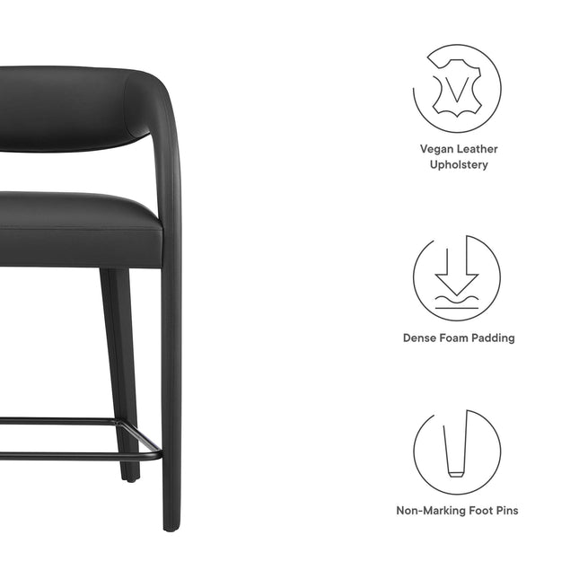 Modway EEI-6564 Pinnacle Vegan Leather Counter Stool Set of 2 Modway