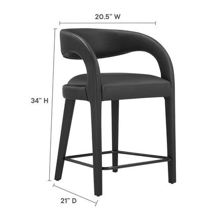 Modway EEI-6564 Pinnacle Vegan Leather Counter Stool Set of 2 Modway