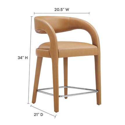 Modway EEI-6564 Pinnacle Vegan Leather Counter Stool Set of 2 Modway
