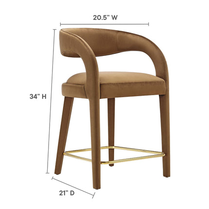 Modway EEI-6566 Pinnacle Performance Velvet Counter Stool Set of 2 Modway