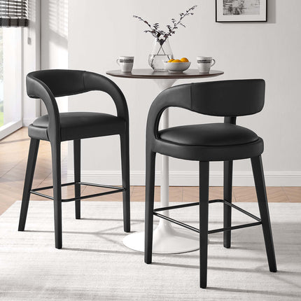 Modway EEI-6567 Pinnacle Vegan Leather Bar Stool Set of 2 Modway