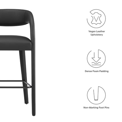Modway EEI-6567 Pinnacle Vegan Leather Bar Stool Set of 2 Modway