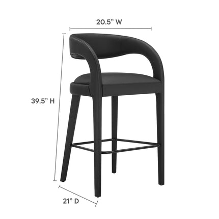 Modway EEI-6567 Pinnacle Vegan Leather Bar Stool Set of 2 Modway