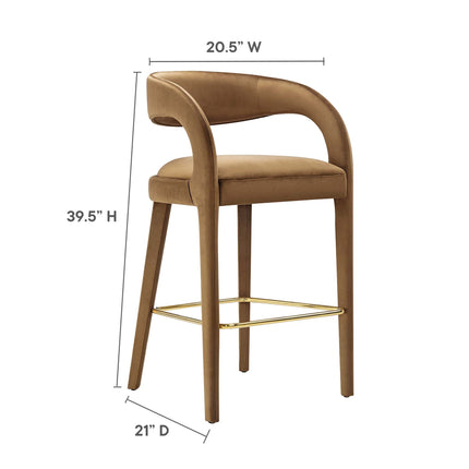 Modway EEI-6569 Pinnacle Performance Velvet Bar Stool Set of 2 Modway