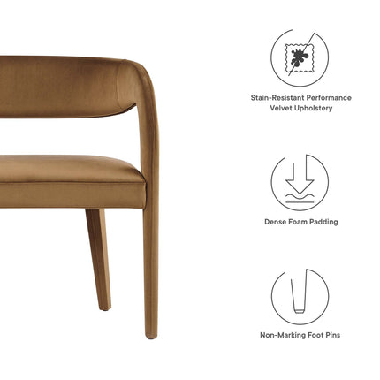 Modway EEI-6572 Pinnacle Performance Velvet Accent Bench Modway