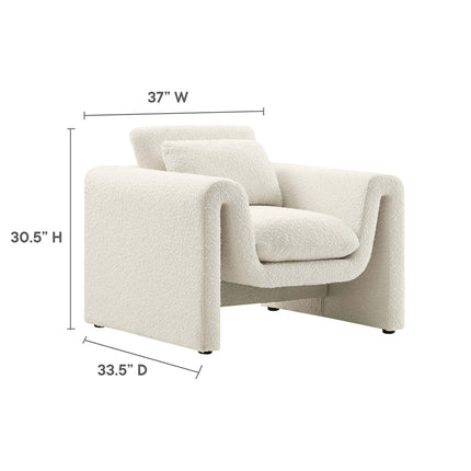 Modway EEI-6575 Waverly Boucle Upholstered Armchair Modway