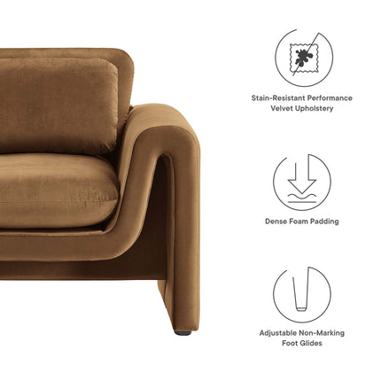 Modway EEI-6576 Waverly Performance Velvet Armchair Modway