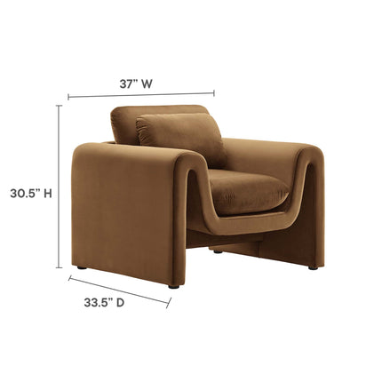 Modway EEI-6576 Waverly Performance Velvet Armchair Modway