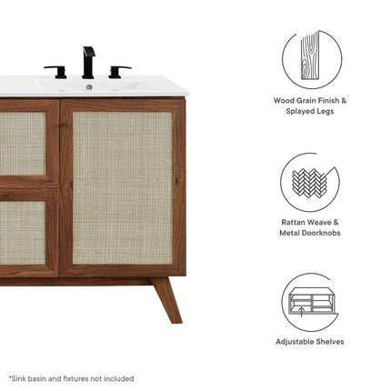 Modway EEI-6589 Soma 48" Single or Double Sink Compatible Bathroom Vanity Cabinet (Sink Basin Not Included) - Plaza Home Decor