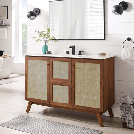 Modway EEI-6589 Soma 48" Single or Double Sink Compatible Bathroom Vanity Cabinet (Sink Basin Not Included) - Plaza Home Decor