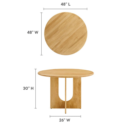 Modway EEI-6592 Rivian Round 48" Wood Dining Table Modway