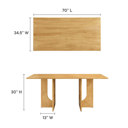 Modway EEI-6593 Rivian Rectangular 70" Wood Dining Table Modway