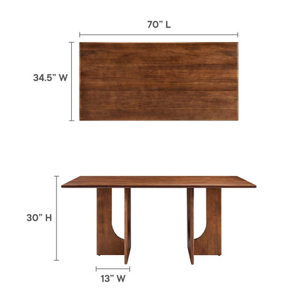Modway EEI-6593 Rivian Rectangular 70" Wood Dining Table Modway