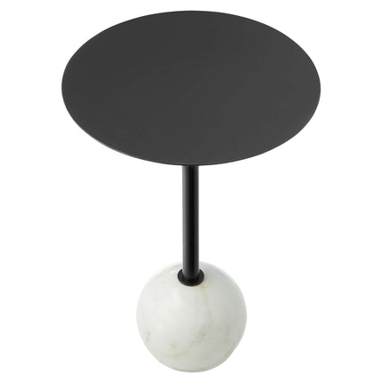 Modway EEI-6606 Aliza Round White Marble Side Table Modway